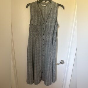 croft & barrow Black and White Sleeveless Button-Front Midi Dress